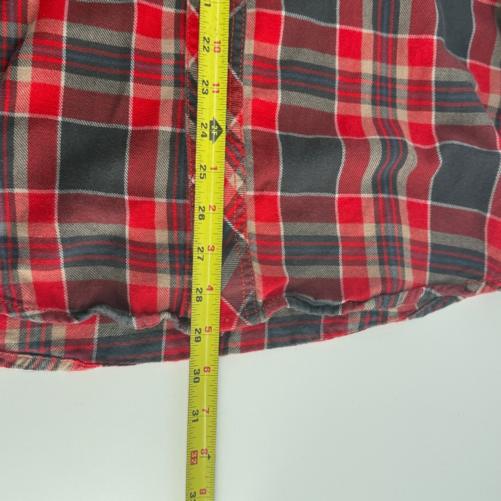 Wrangler American Cowboys Mens XXL Plaid‎ Western Pearl Snap Shirt Light Flannel - Picture 7 of 7